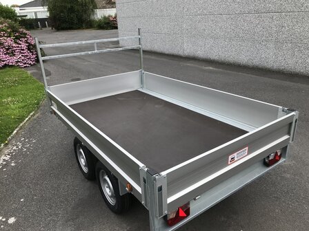 Dubbelas plateau aanhangwagen 258x158