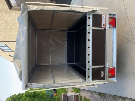 Enkelas aanhangwagen met huif 200x130x150