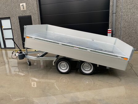 Dubbelas kipper aanhangwagen 314x175x30